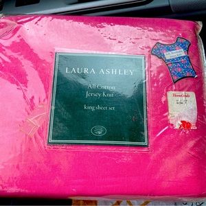 Laura Ashley king size pink jersey sheet set
